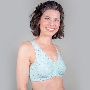 American Breast Care Mastectomy Bra Satin Trim T-Shirt Size 44D